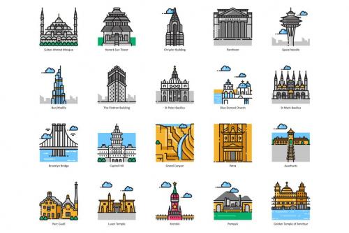 Deeezy - 101 Landmark & Building Icons | Aesthetic