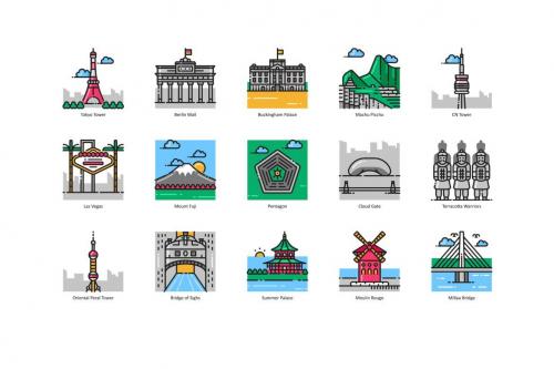 Deeezy - 101 Landmark & Building Icons | Aesthetic