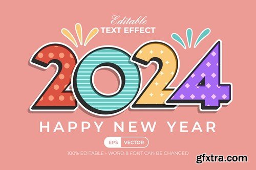 2024 New Year Text Effect Fun Style WVZZQUN