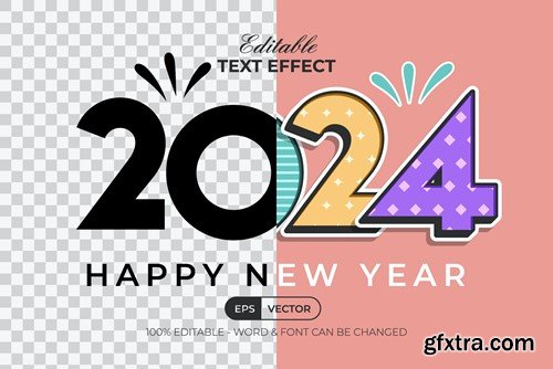 2024 New Year Text Effect Fun Style WVZZQUN