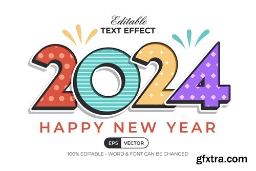 2024 New Year Text Effect Fun Style WVZZQUN