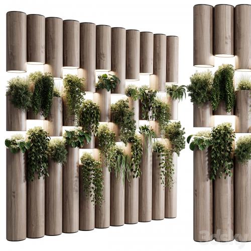 plants set partition in wooden frame- Vertical graden wall decor box 30