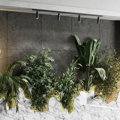 Vertical Wall Garden With concrete frame - wall decor houseplants indoor 02