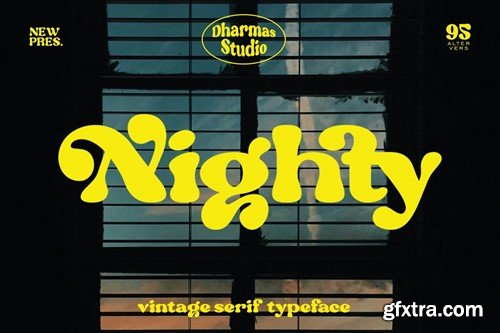 Nighty - Modern Retro Font SRSZ2CC