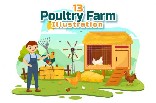 Deeezy - 13 Poultry Farm Vector Illustration