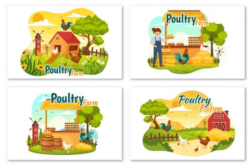 Deeezy - 13 Poultry Farm Vector Illustration