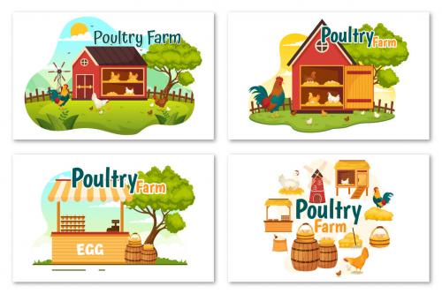 Deeezy - 13 Poultry Farm Vector Illustration