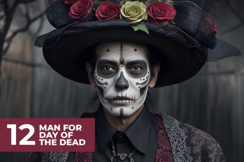 Deeezy - 12 Man Day of the Dead Skull Stock Images