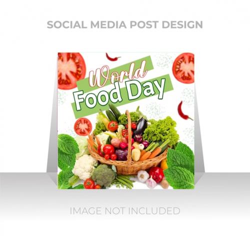 Colorful World Food Day Social Media Post Template Design