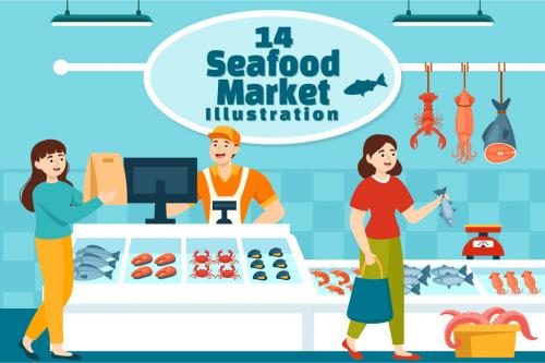 Deeezy - 14 Seafood Market Illustration 