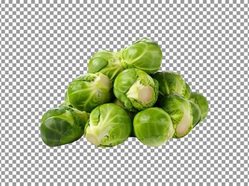 Fresh Green Brussels Isolated On Transparent Background