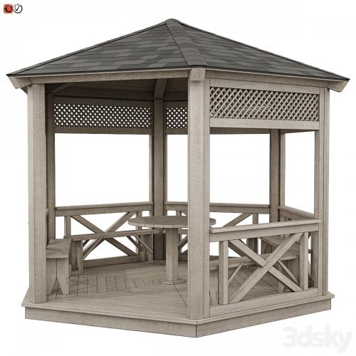 Garden Gazebo made of wood 03