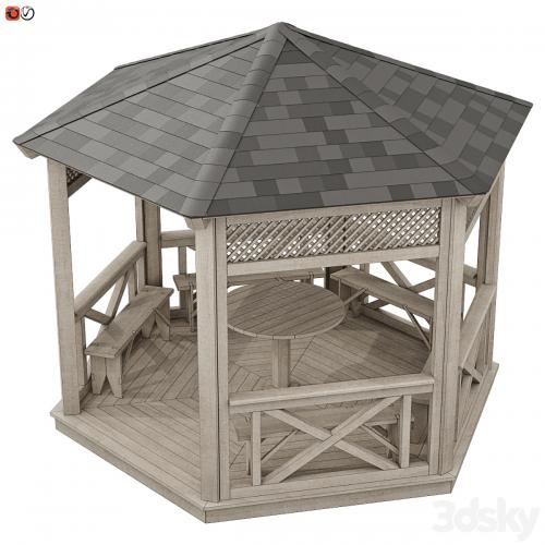 Garden Gazebo made of wood 03