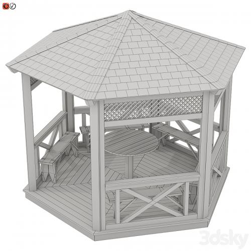 Garden Gazebo made of wood 03