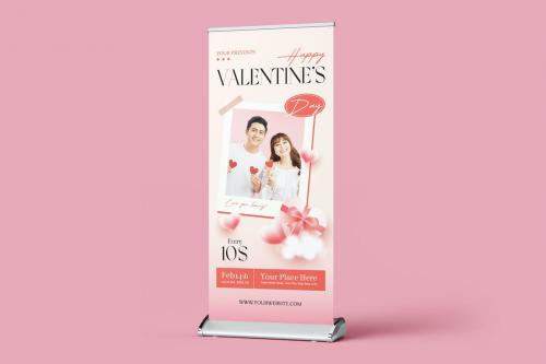 Happy Valentine Day Roll Up Banner