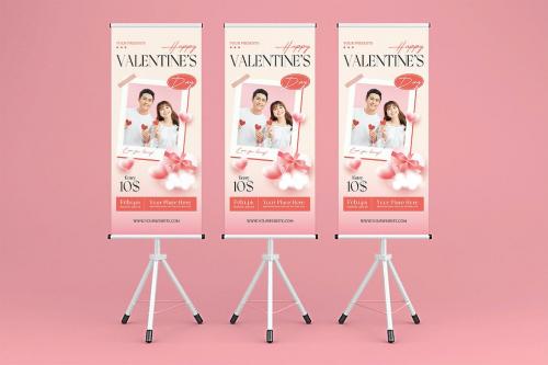 Happy Valentine Day Roll Up Banner