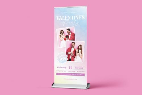 Valentine Party Roll Up Banner