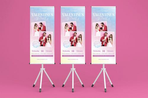 Valentine Party Roll Up Banner