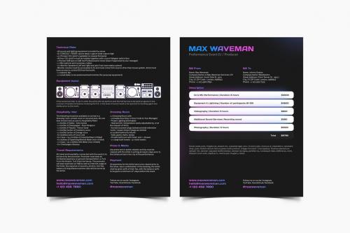 Dark DJ Press Kit and Resume Template