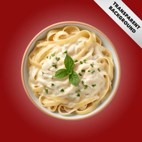 Delicious Fettucini Alfredo With Garnish