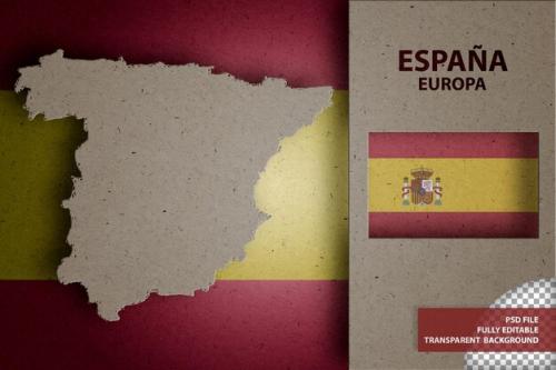 Infographic With Map And Flag Of Spain