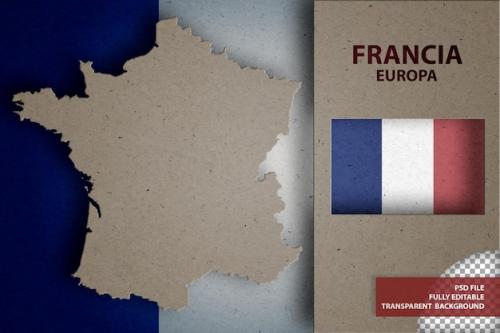 Infographic With Map And Flag Of France