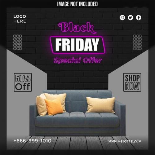 Black Friday Sale Social Media Promotion And Banner Post Design Template