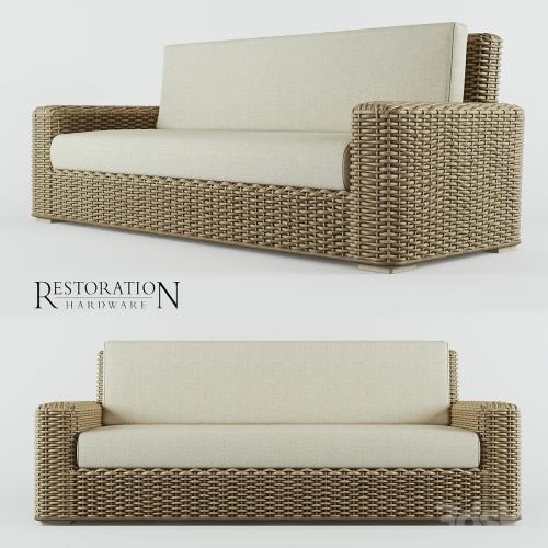 RH Antilles Rattan Sofa