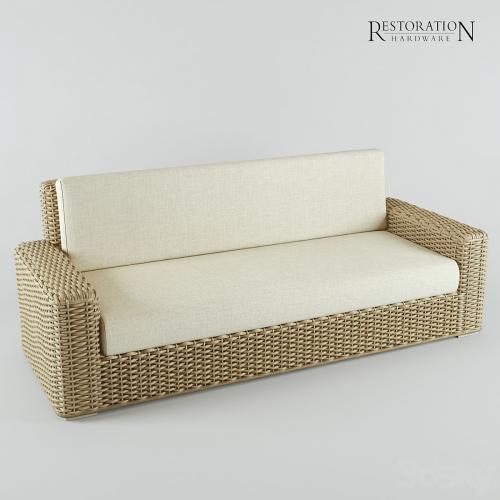 RH Antilles Rattan Sofa