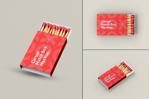 Carton Match Box Mockup Set