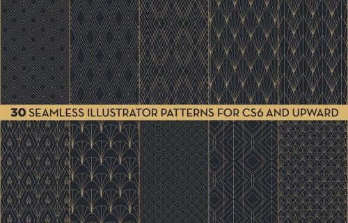 Delicate Art Deco Vector Patterns