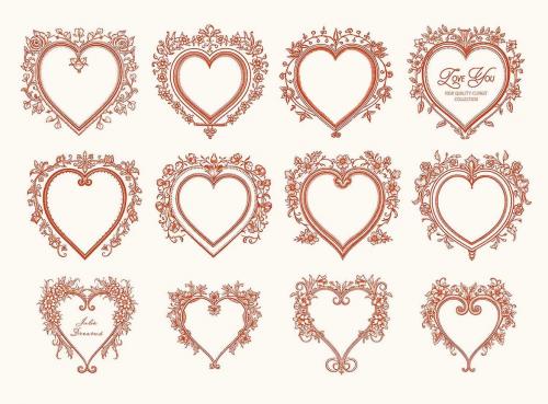 Love You Valentine's Day Collection Vintage Hearts