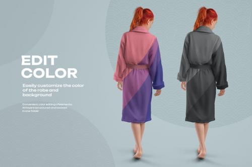 2 Mockups of a Terry Long Robe