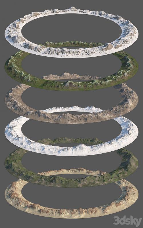 Ring of mountains + 6 Textures