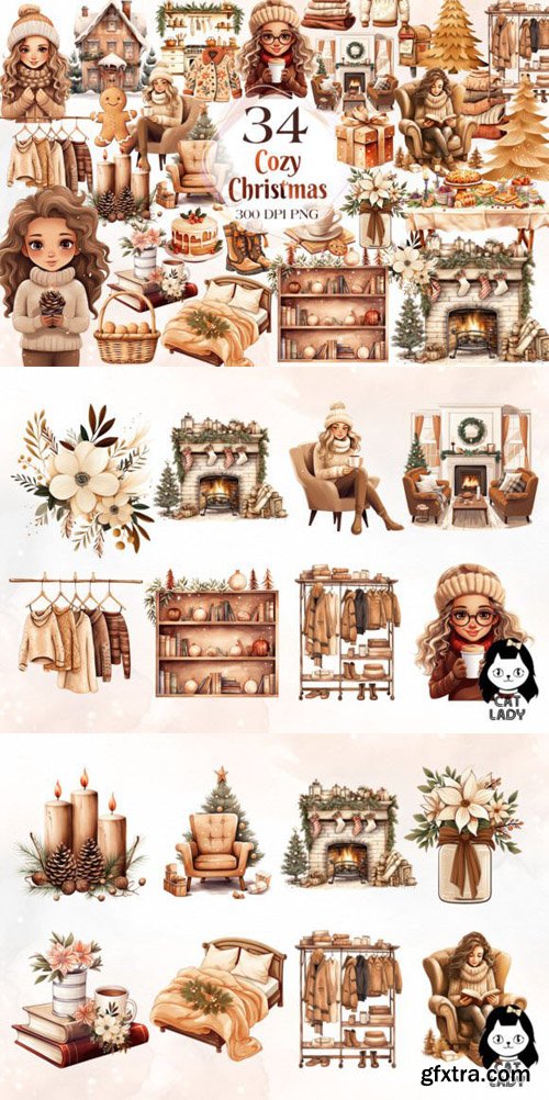 34 Cozy Winter Clipart Bundle