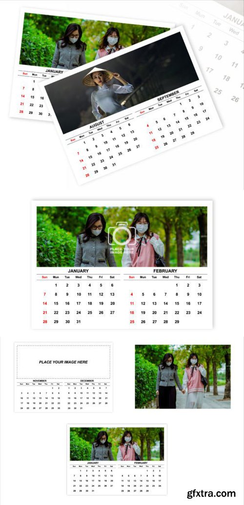 Monthly Calendar 2024 Vector Design Template