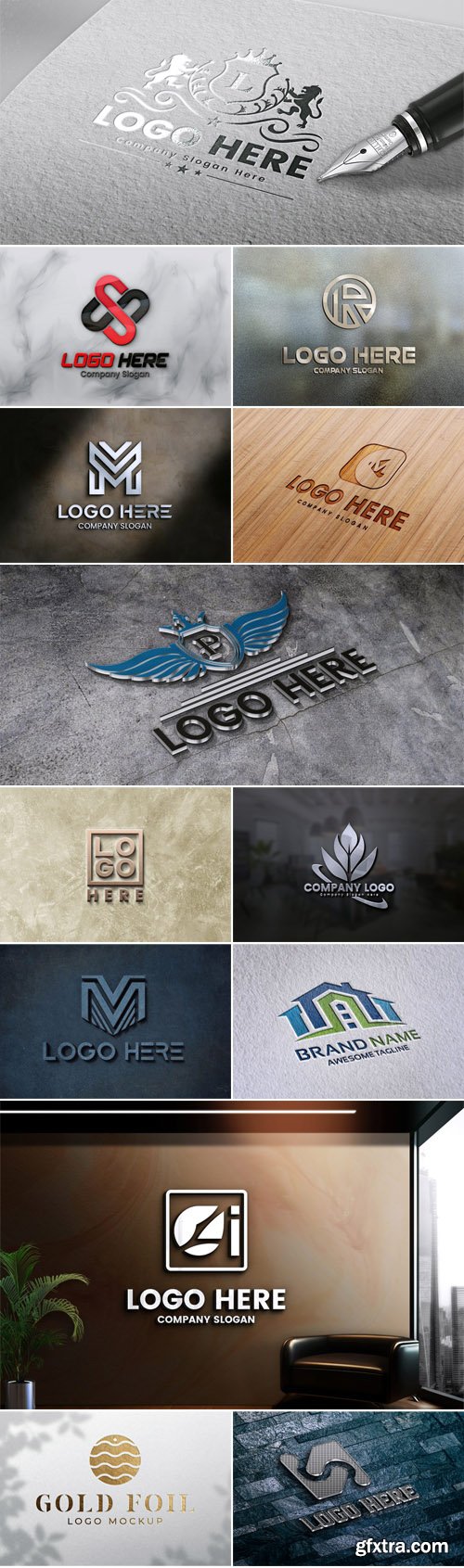 25+ Awesome 3D Editable Logo Mockups Templates