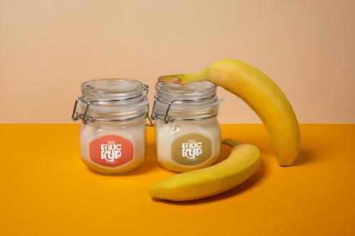 Delicious Banana And Yogurt Mockup