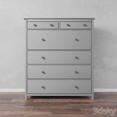 Chest of 6 drawers, white stain. HEMNES IKEA HEMNES