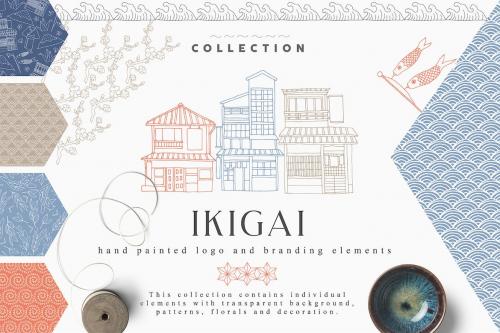 Ikigai Collection Japanese Illustrations Patterns