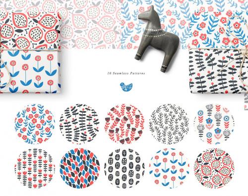 North Dream Collection Scandinavian Folk Patterns