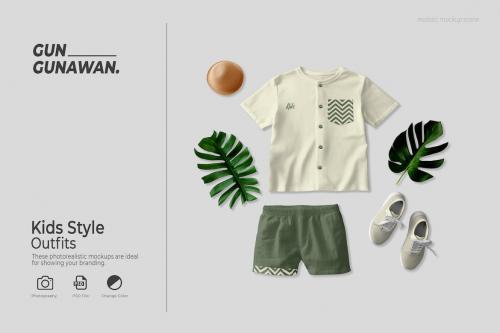 Kids Style Outfits Mockup