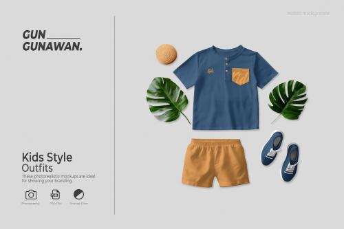 Kids Style Outfits Mockup