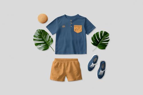 Kids Style Outfits Mockup