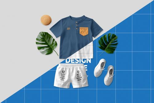 Kids Style Outfits Mockup