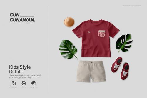 Kids Style Outfits Mockup