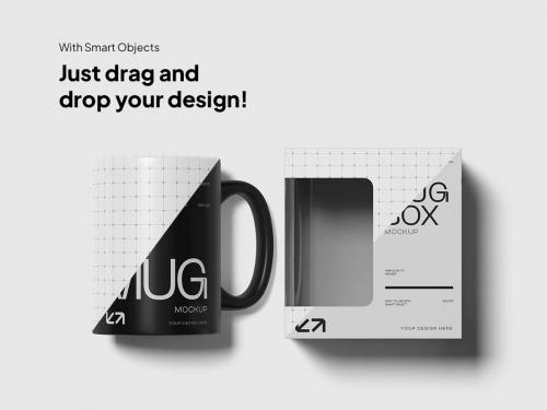 Mug with Box Mockup