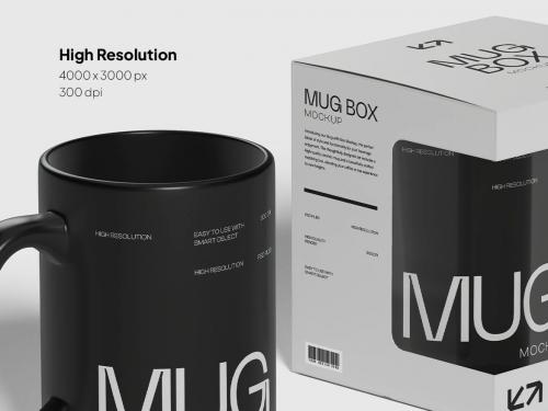 Mug with Box Mockup