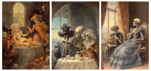 Vintage Halloween Cards Ephemera Victorian Halloween Skeletons And Scenes Junk Journal