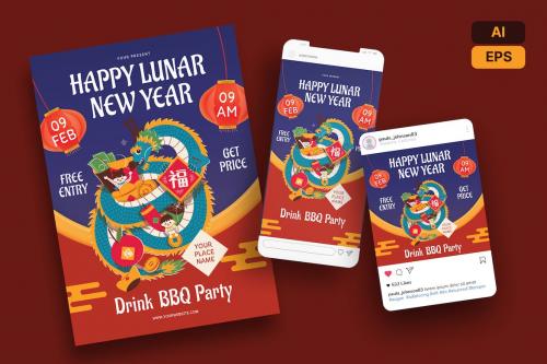 Lunar new year Flyer Template